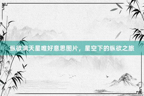 纵欲满天星唯好意思图片，星空下的纵欲之旅